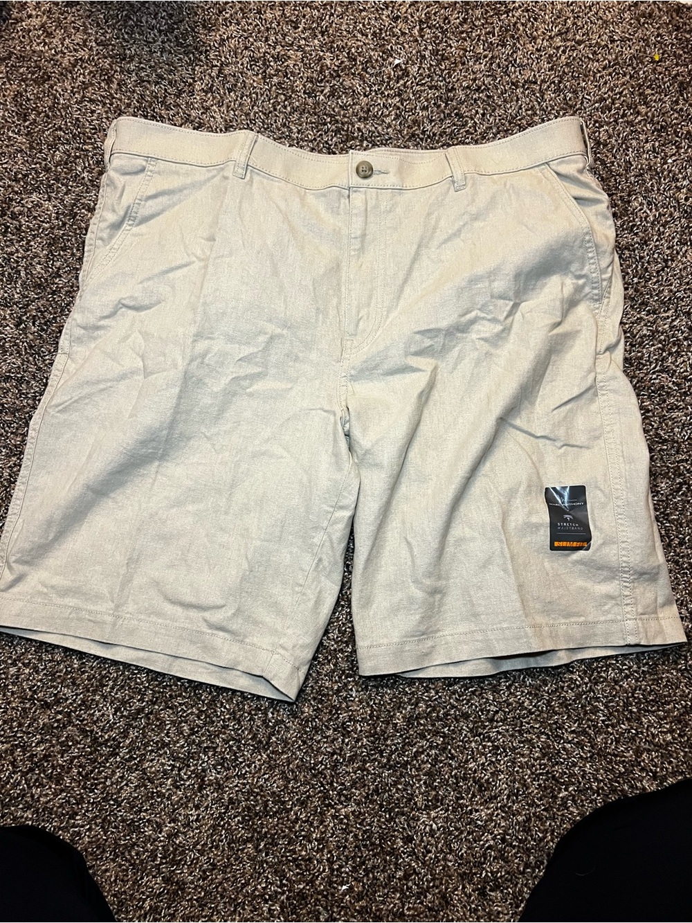 Marc Anthony Light Beige Flat Front Men's Shorts
